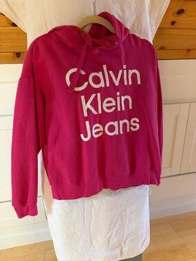 Calvin Klein Jeans Bright Pink Logo Hoodie